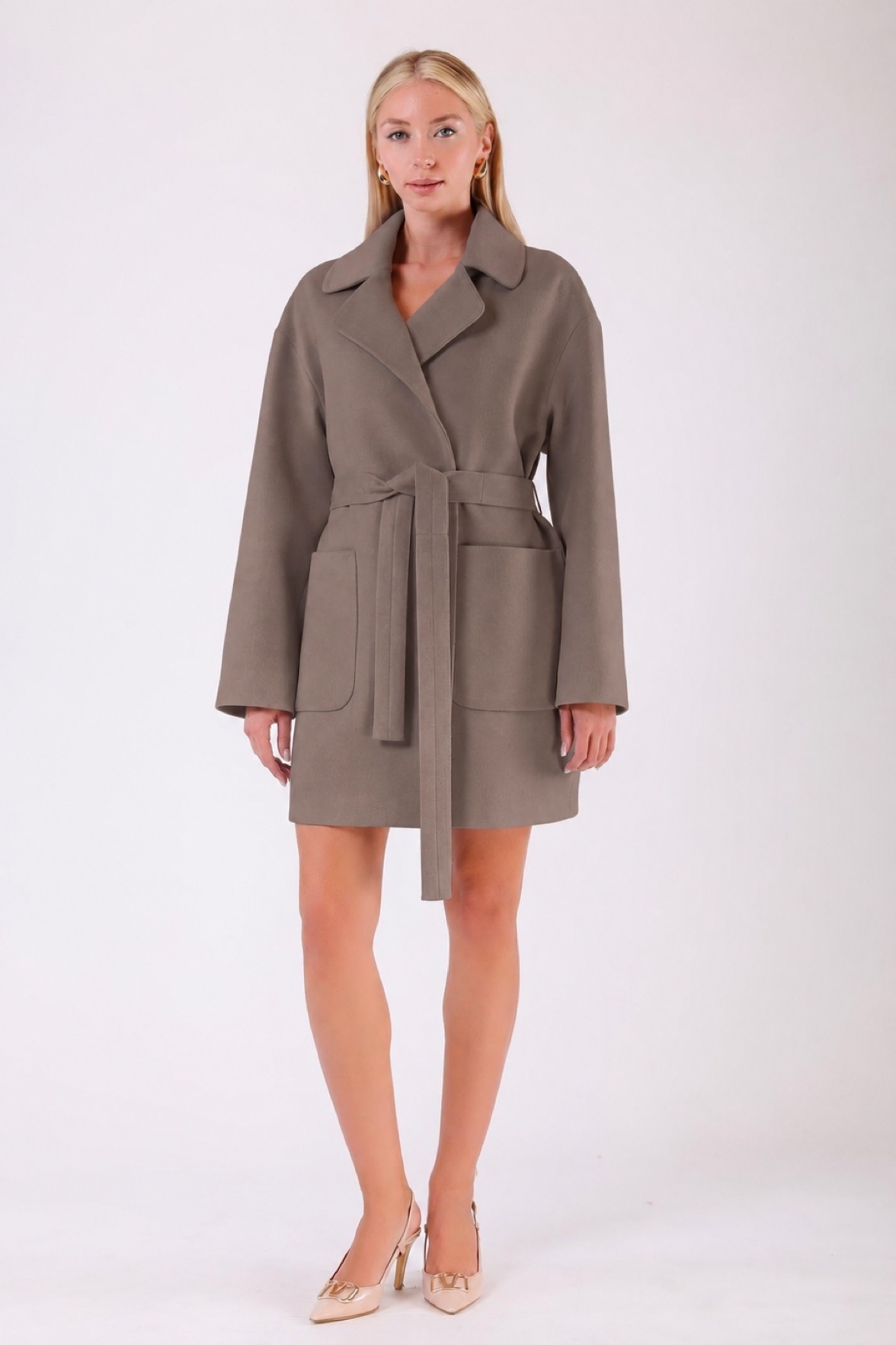 Manteau en cachemire taupe, LC Leather Club