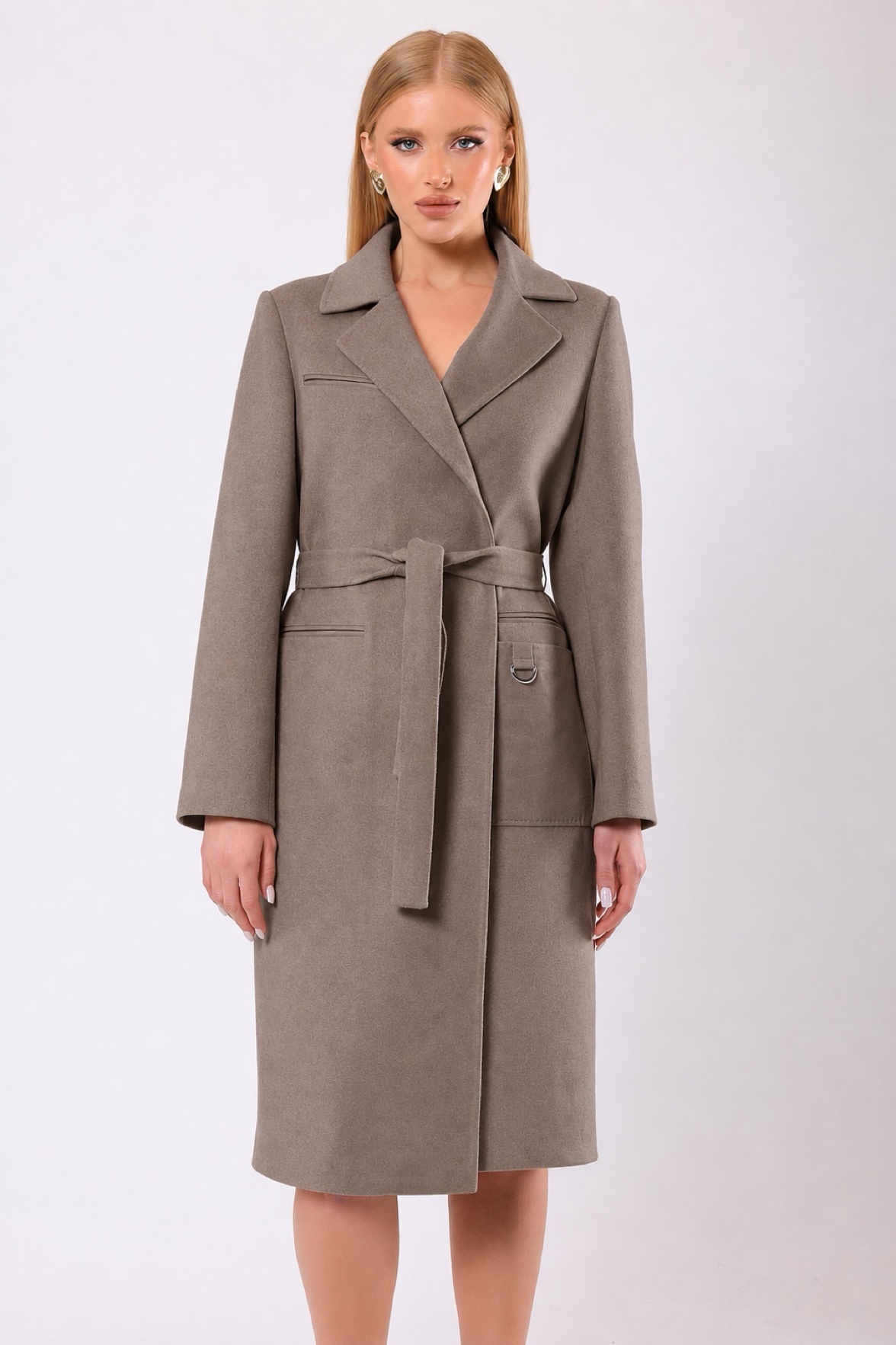 Donkerbeige Katherine kasjmier mantel, LC Leather Club