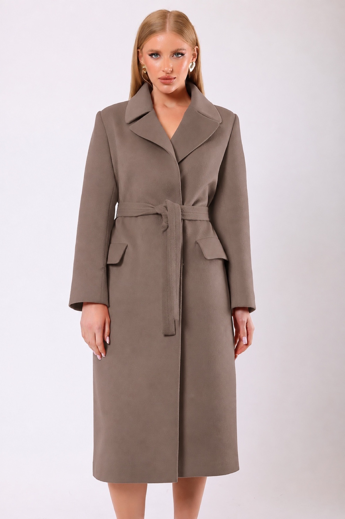 Manteau Rosalinda en cachemire beige foncé, LC Leather Club