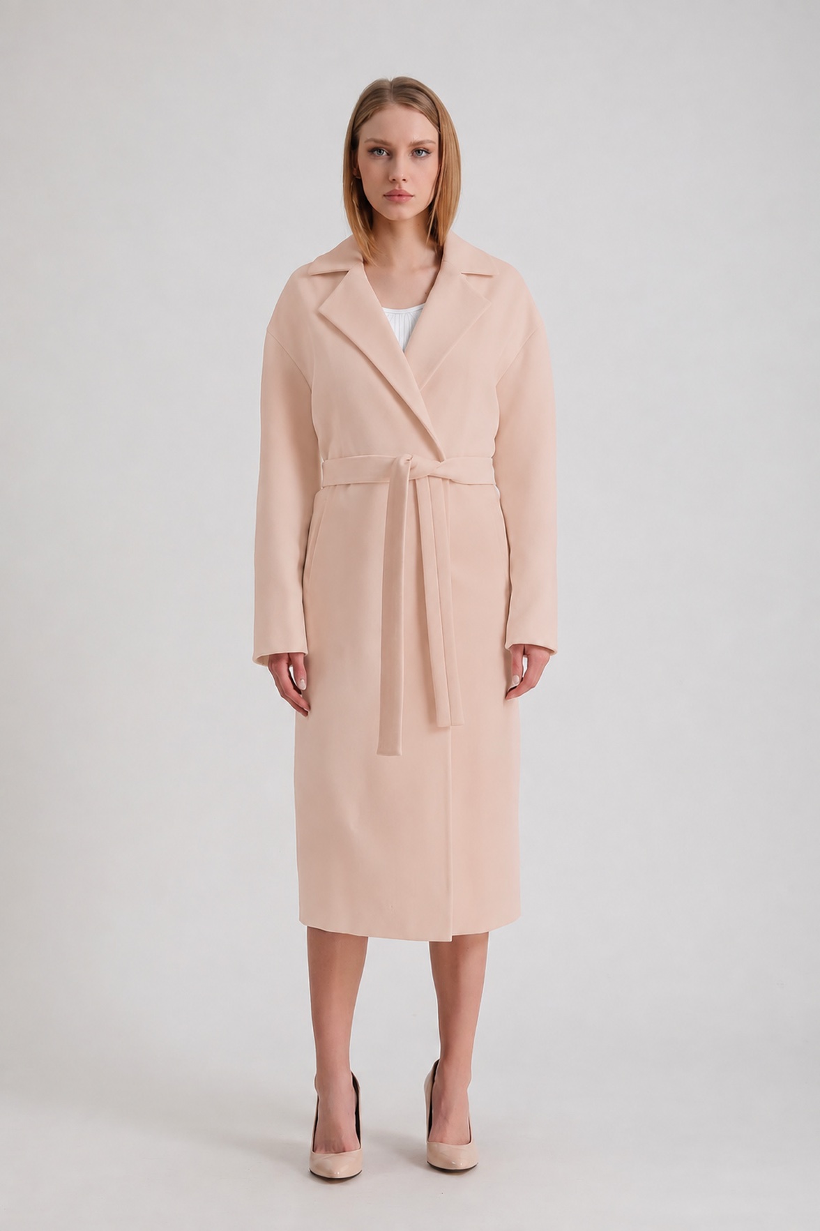 Manteau en cachemire couleur crème, LC Leather Club