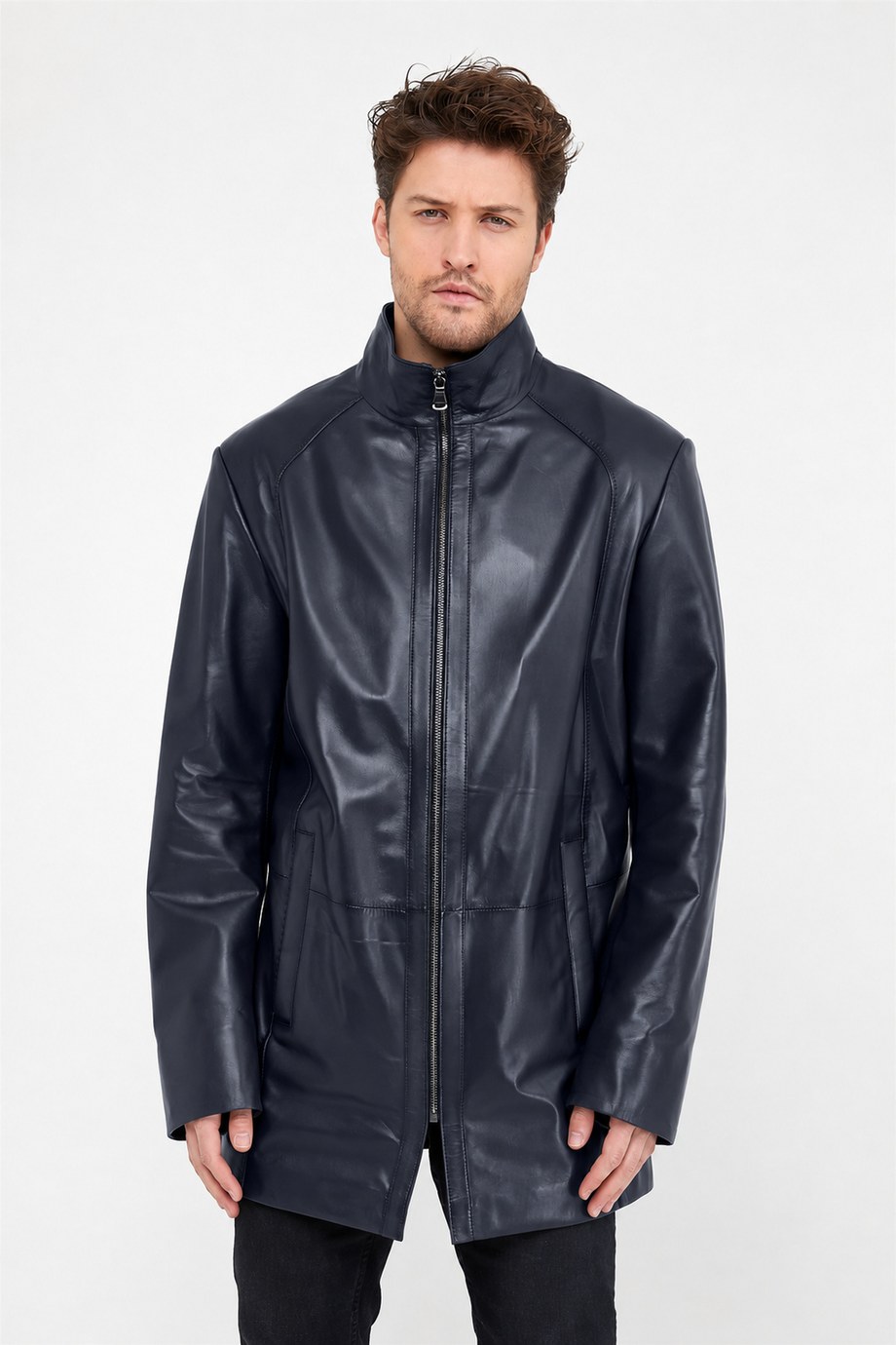 Lacivert Deri Kaban, LC Leather Club