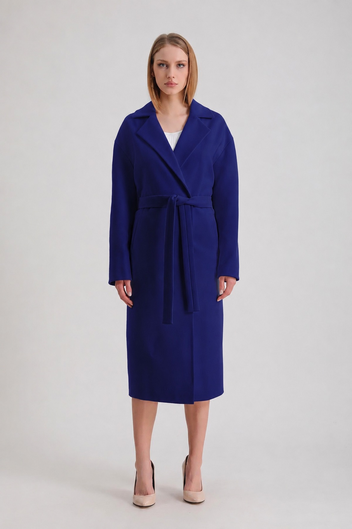 Manteau en cachemire bleu marine, LC Leather Club