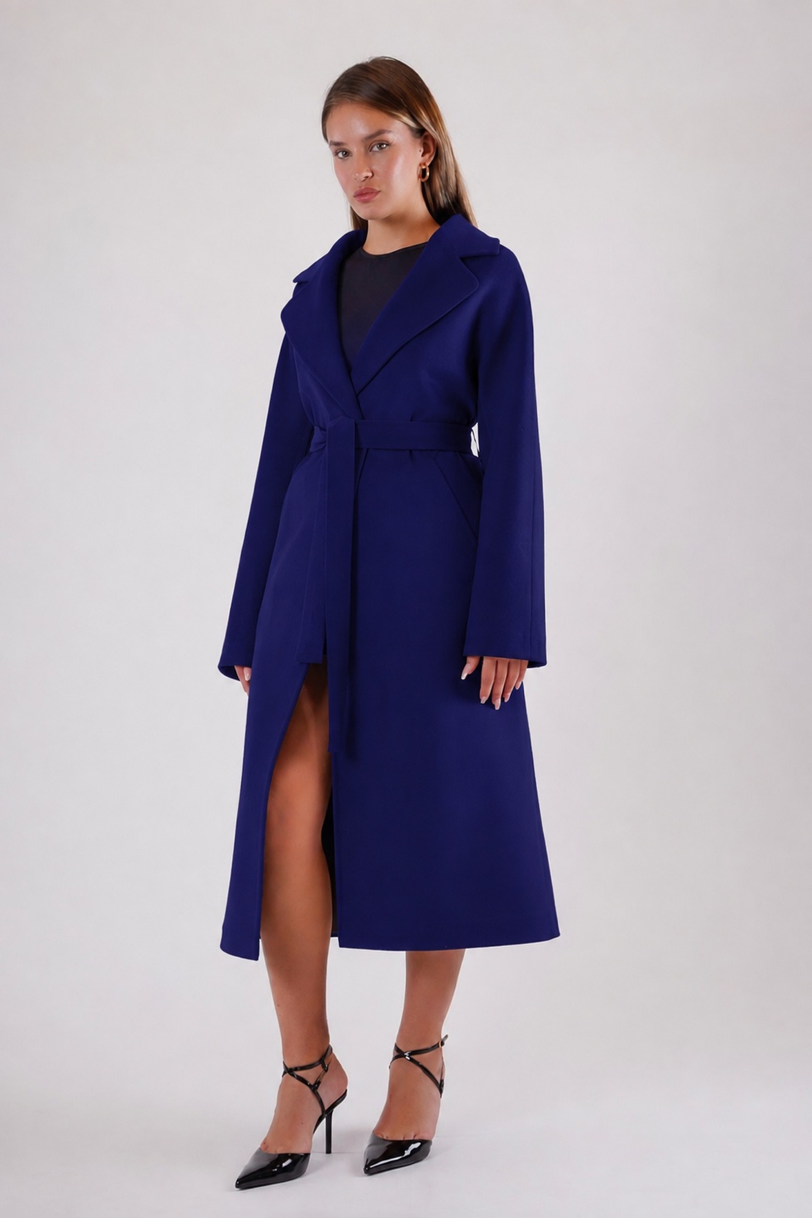 Manteau en cachemire bleu marine, LC Leather Club