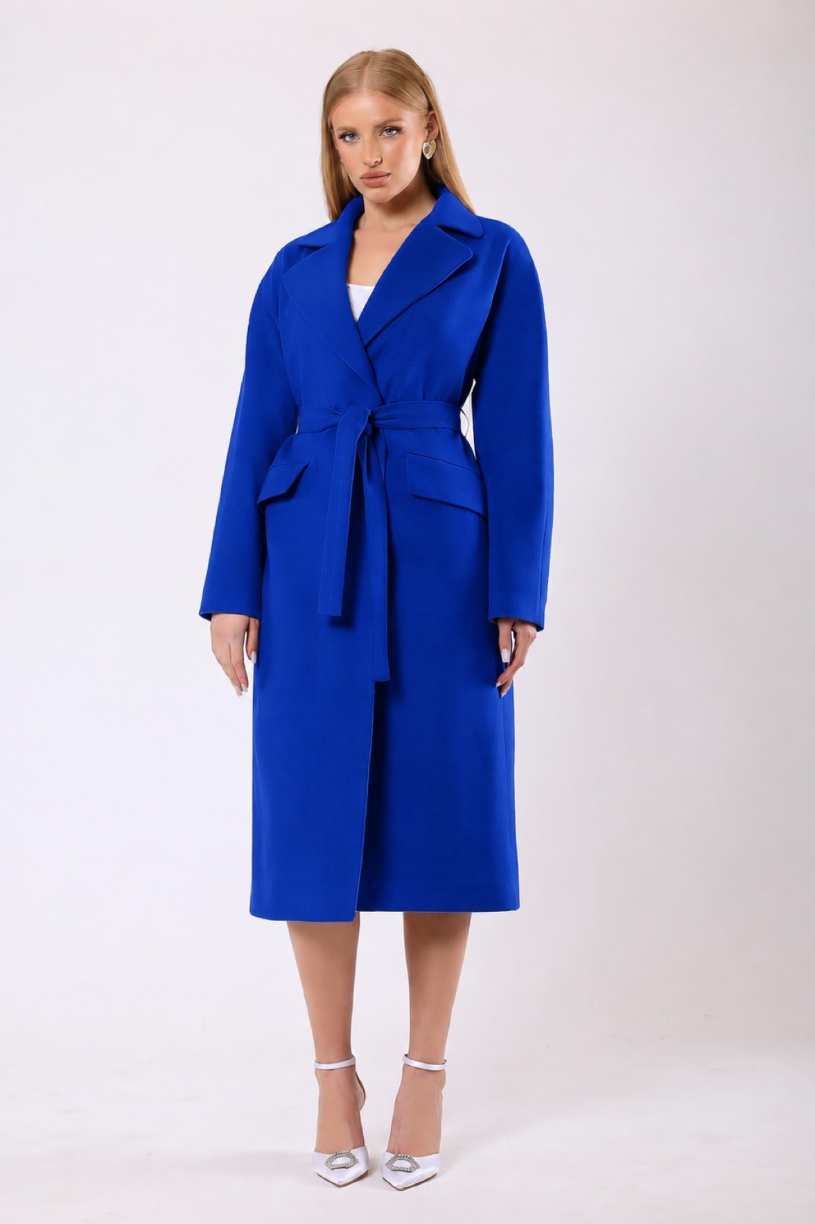Manteau en cachemire Carolina bleu, LC Leather Club