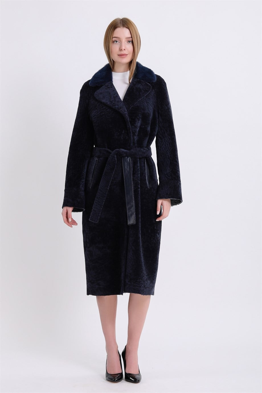 Blauer Persianer-Mantel, LC Leather Club