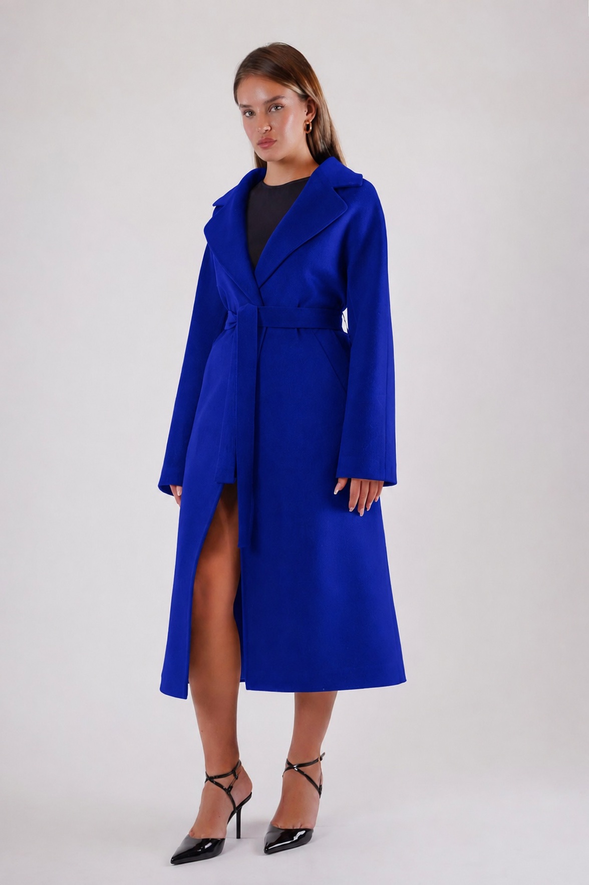 Manteau en cachemire bleu, LC Leather Club