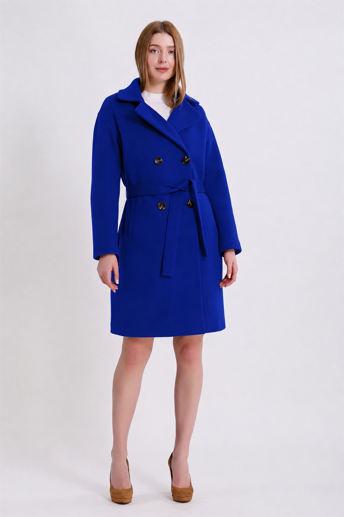 Manteau en cachemire bleu, LC Leather Club