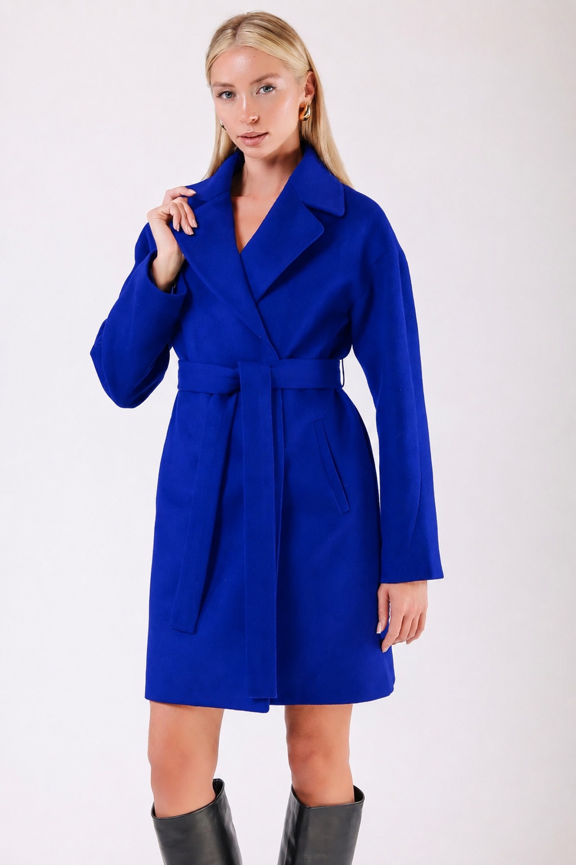 Manteau en cachemire bleu sursize, LC Leather Club