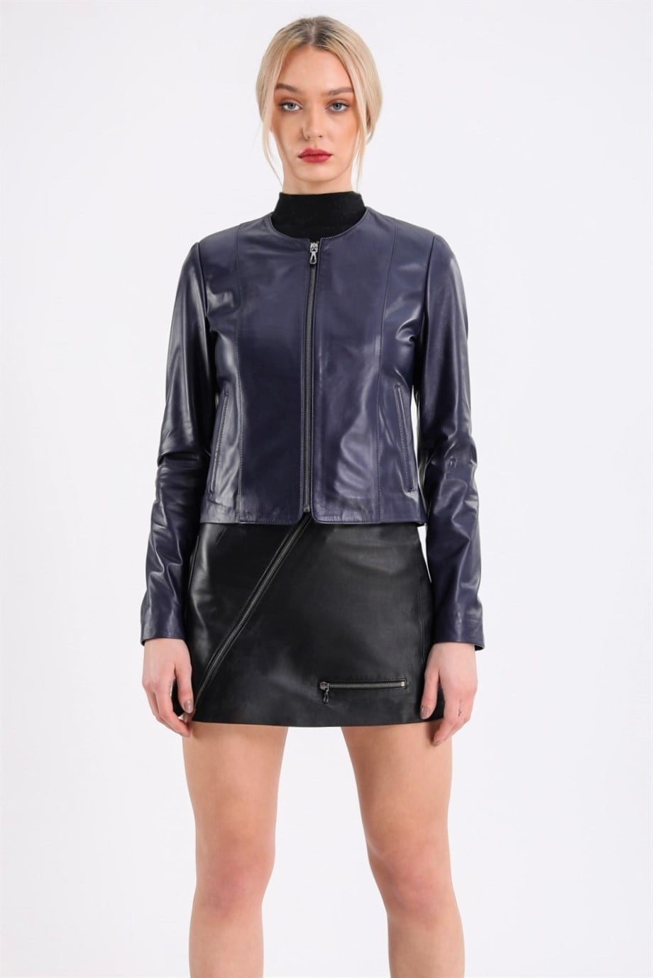 Veste en cuir violet, LC Leather Club