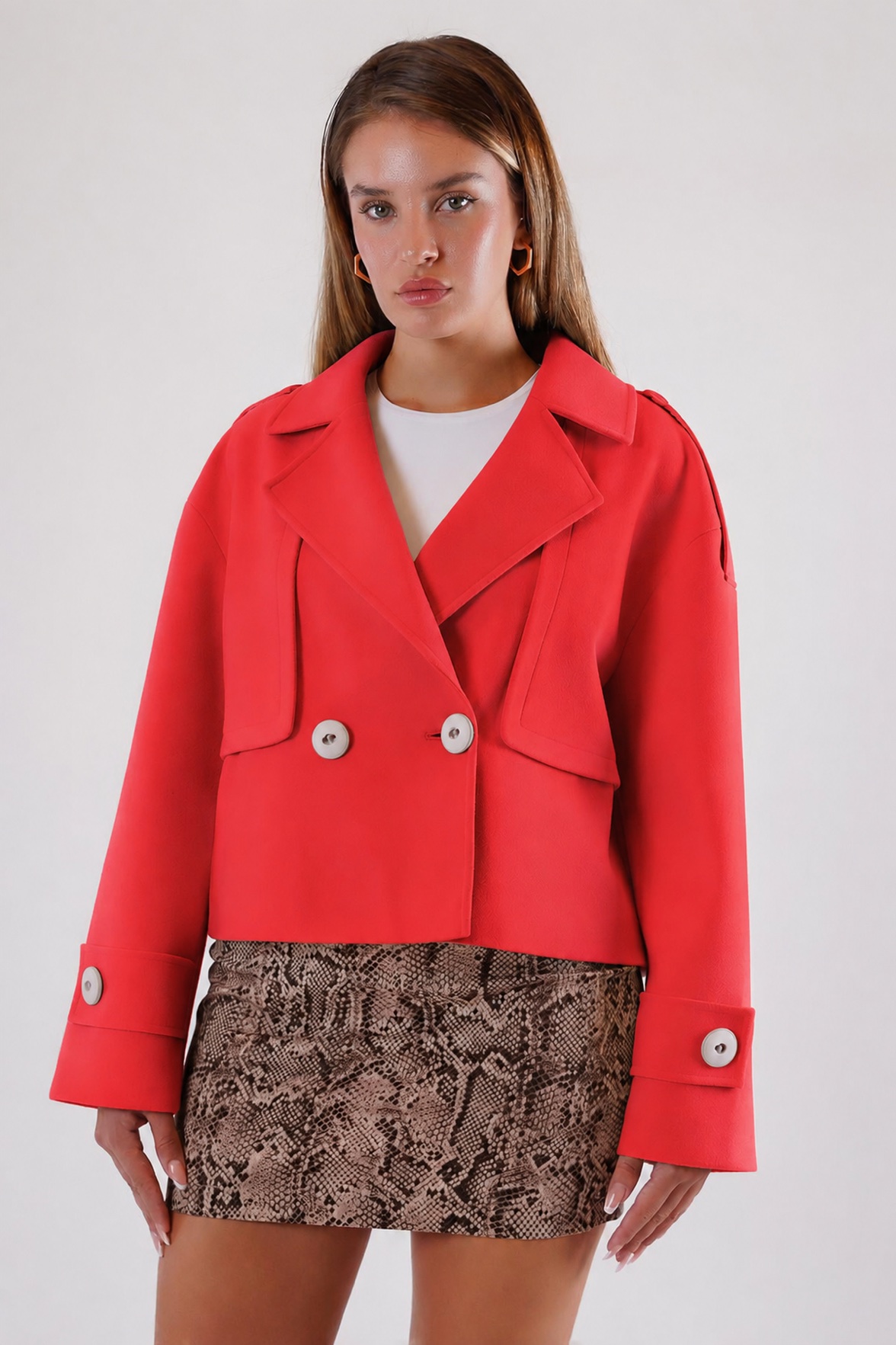 Manteau en cachemire oversized rouge grenade véritable, LC Leather Club