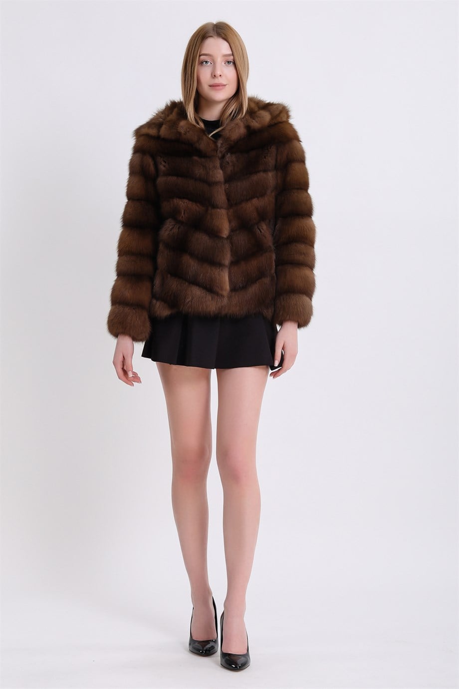 Manteau en fourrure zibeline naturelle, LC Leather Club