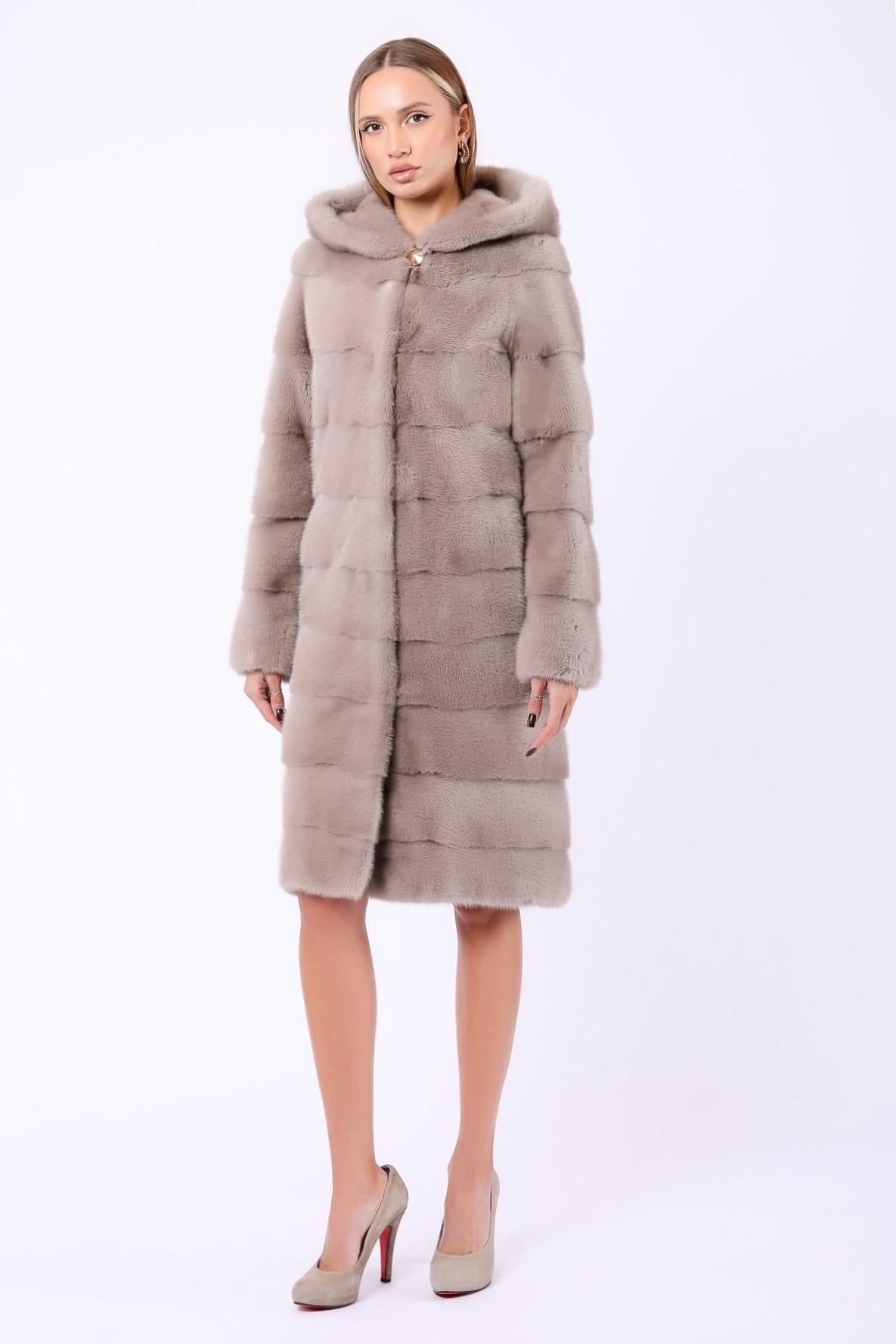 Manteau en vison beige naturel, LC Leather Club