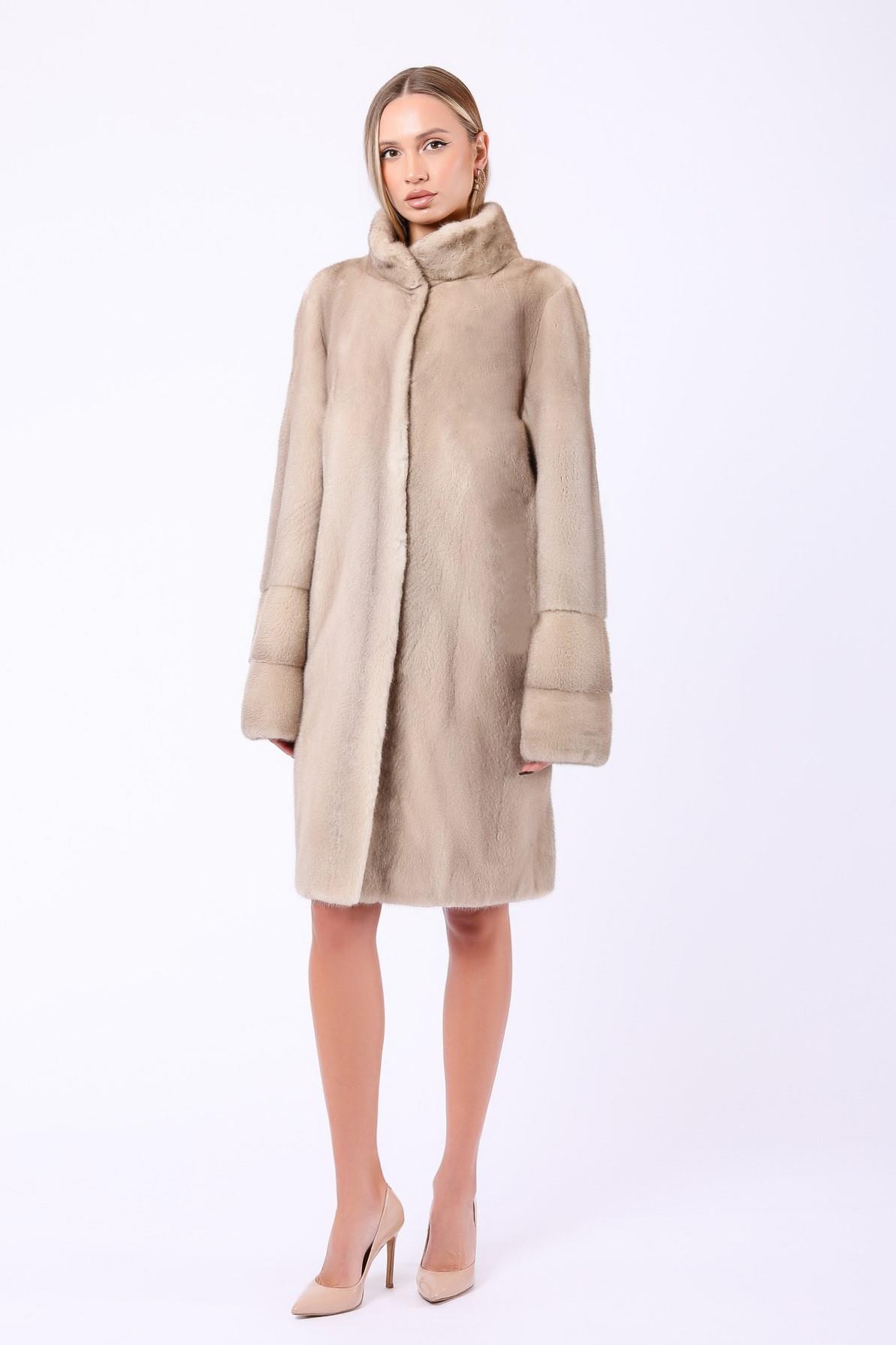 Manteau en vison beige, LC Leather Club