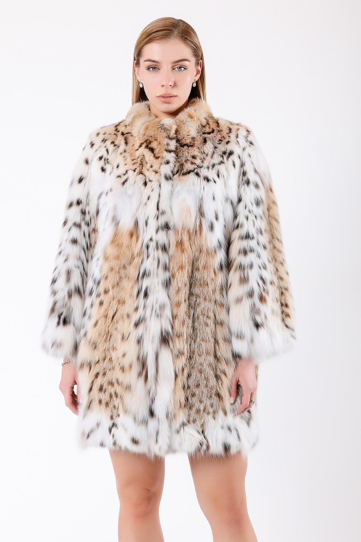 Natur Luchspelz-Mantel, LC Leather Club