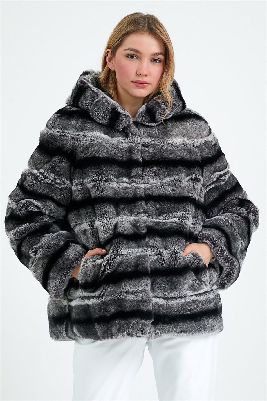 Manteau en rex naturel, LC Leather Club