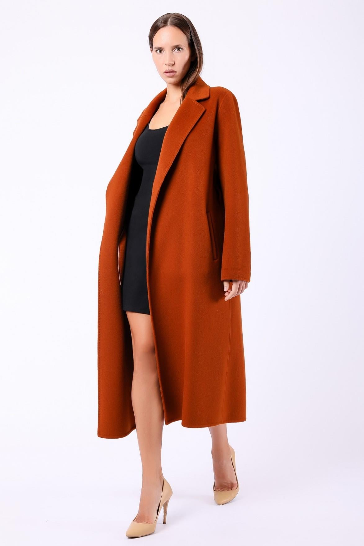 Manteau en cachemire orange, LC Leather Club