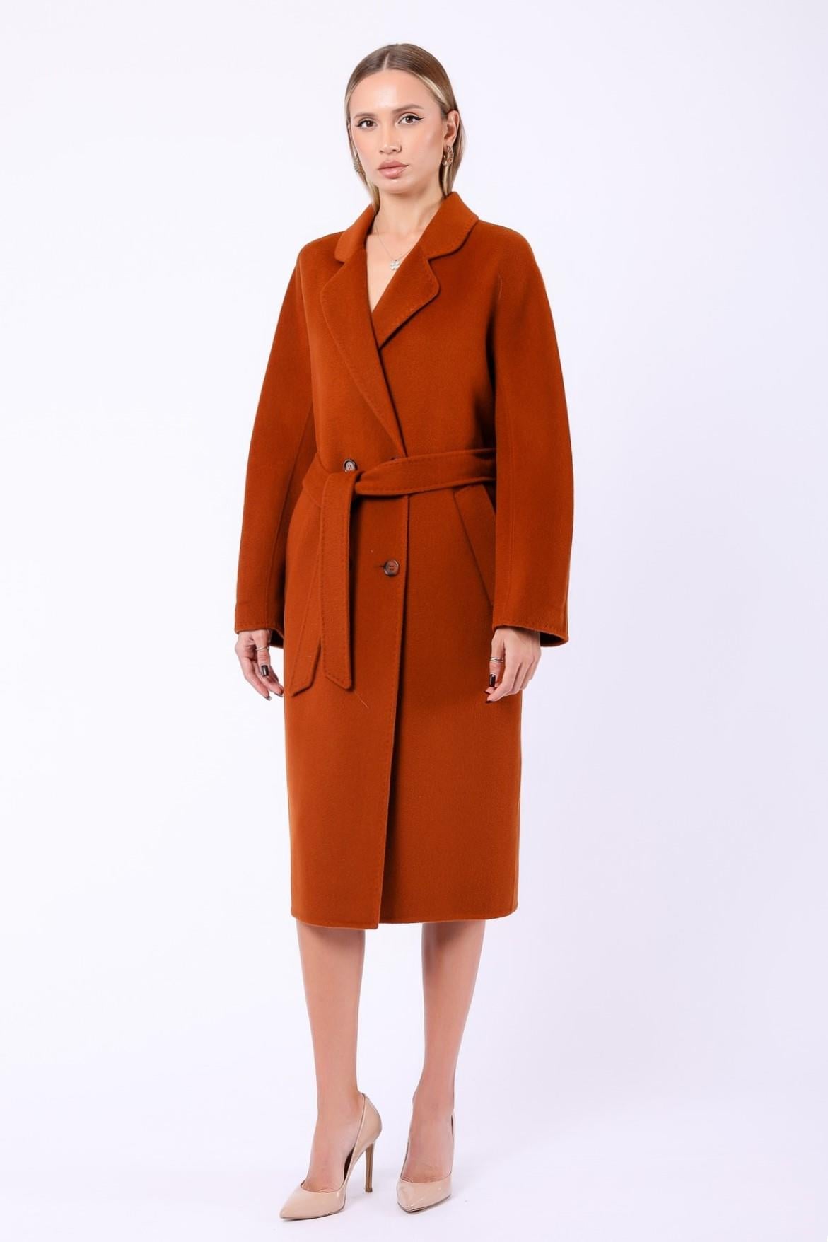 Manteau en cachemire orange, LC Leather Club
