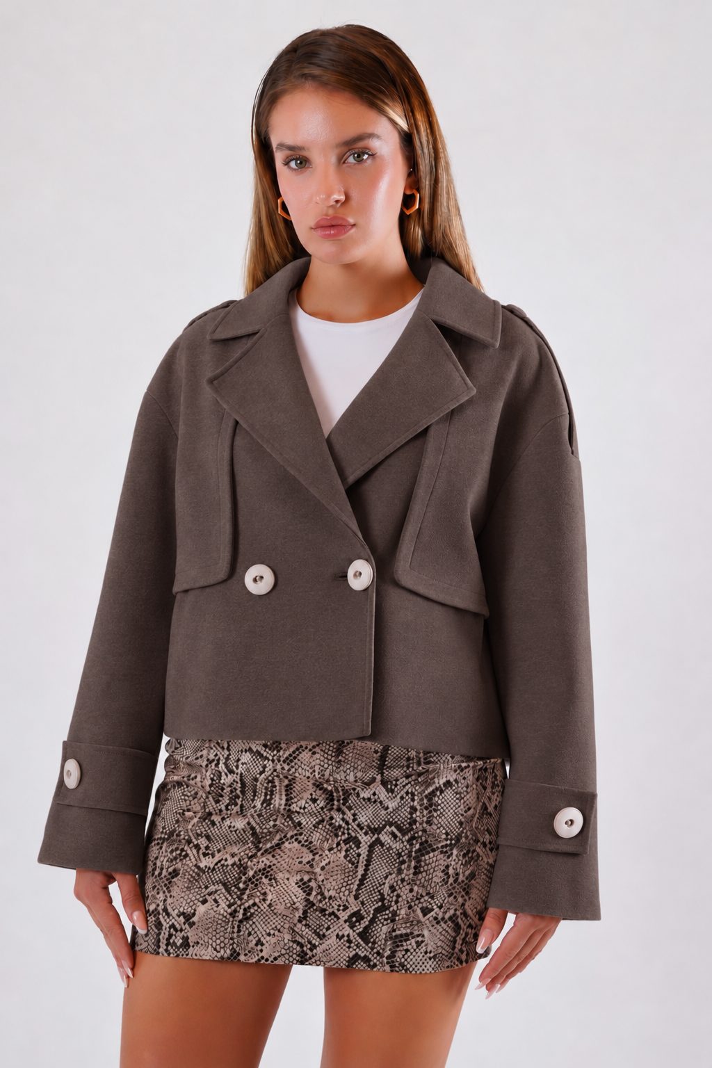 Manteau en cachemire marron oversize, LC Leather Club