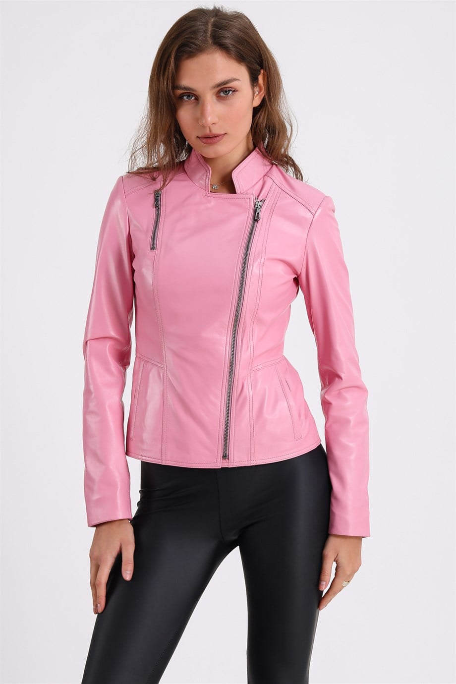 Veste en cuir rose, LC Leather Club