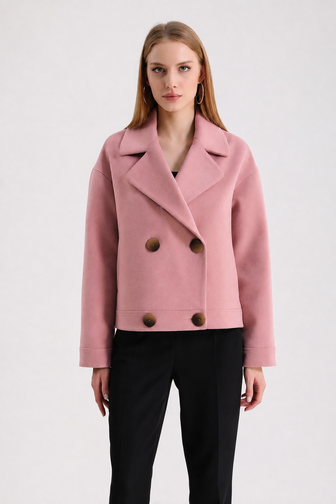 Veste en cachemire rose, LC Leather Club