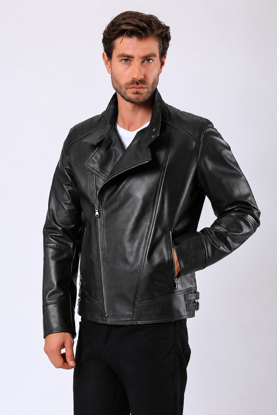 Siyah Brody Hakiki Deri Ceket, LC Leather Club