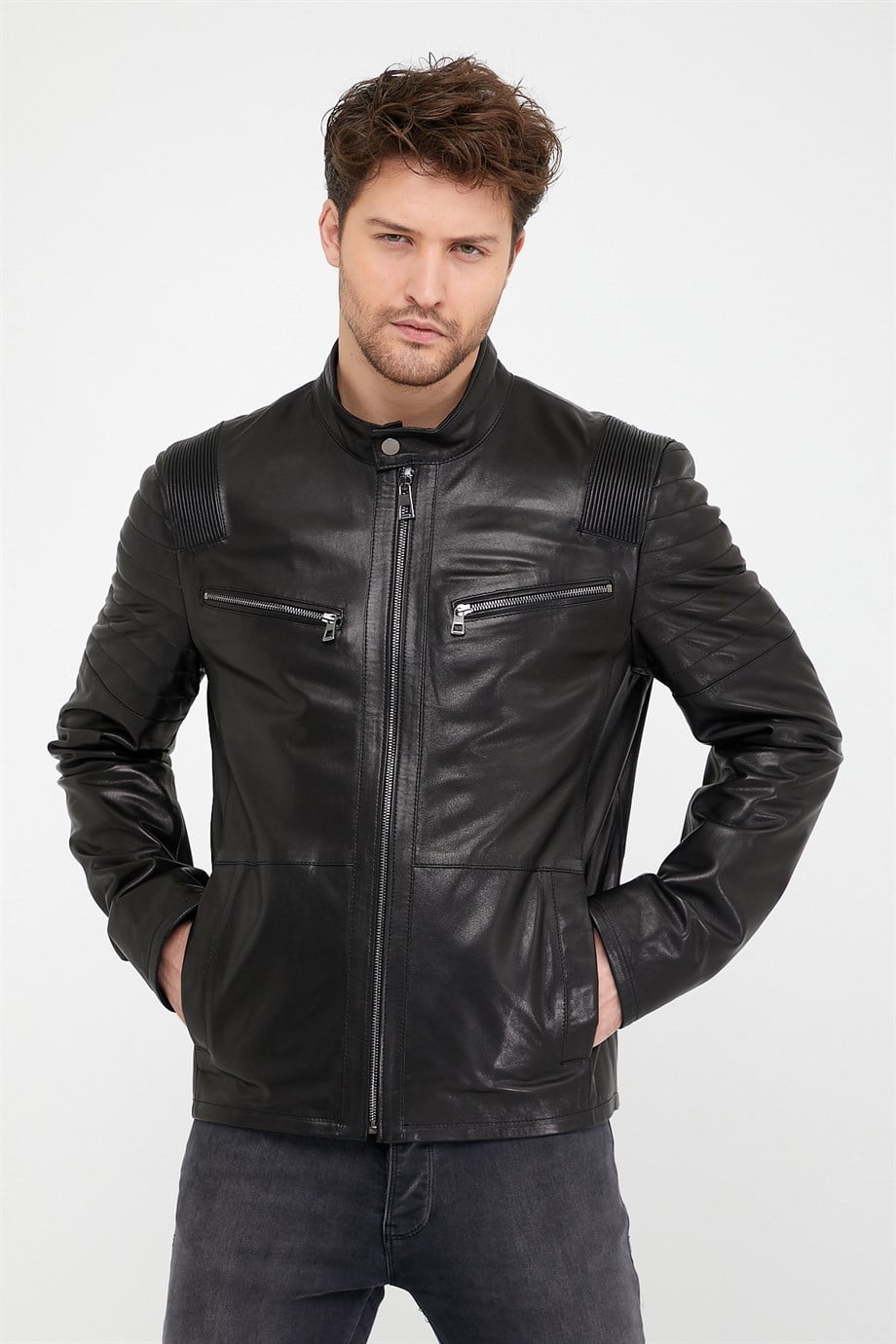 Veste en cuir noir, LC Leather Club