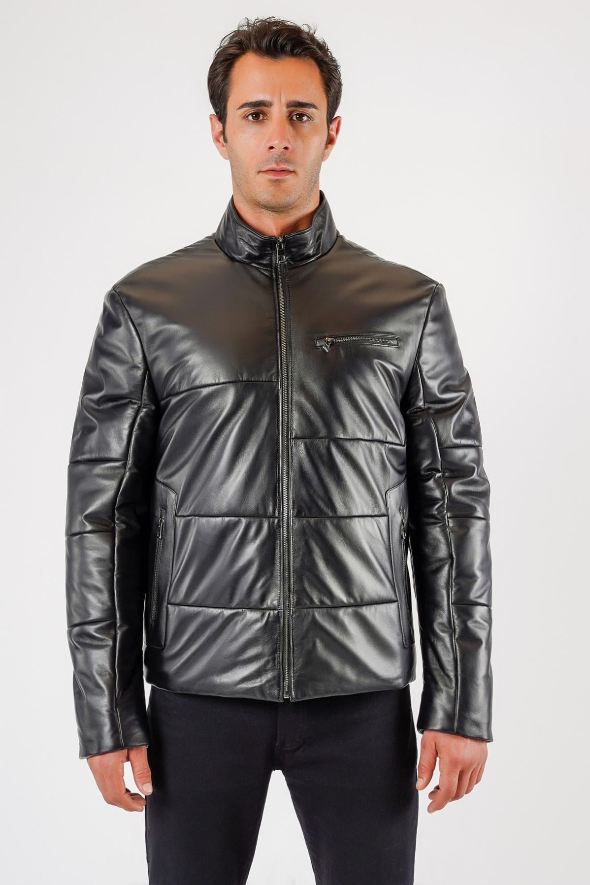 Manteau en cuir noir, LC Leather Club