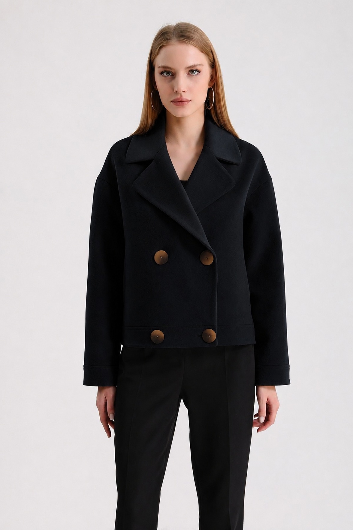 Veste en cachemire noir, LC Leather Club