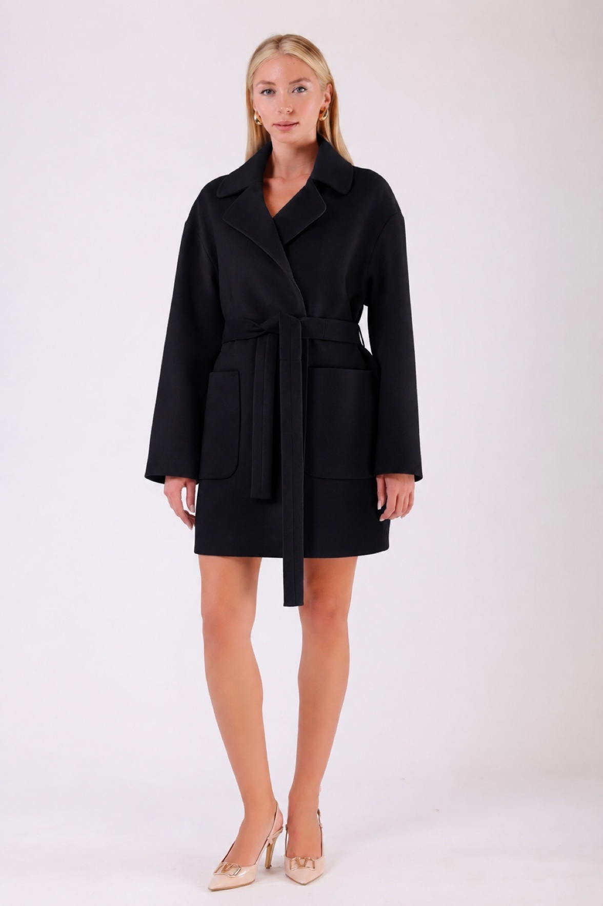 Manteau en cachemire noir, LC Leather Club
