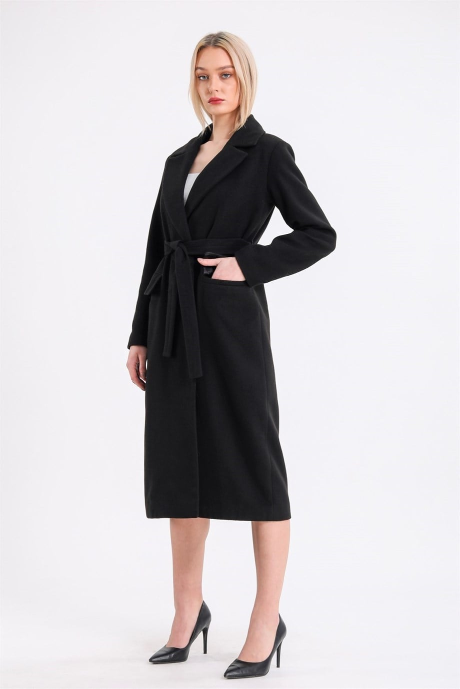 Manteau en cachemire noir, LC Leather Club