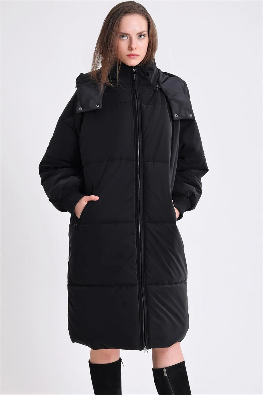 Doudoune Matte noire avec duvet d'oie, LC Leather Club