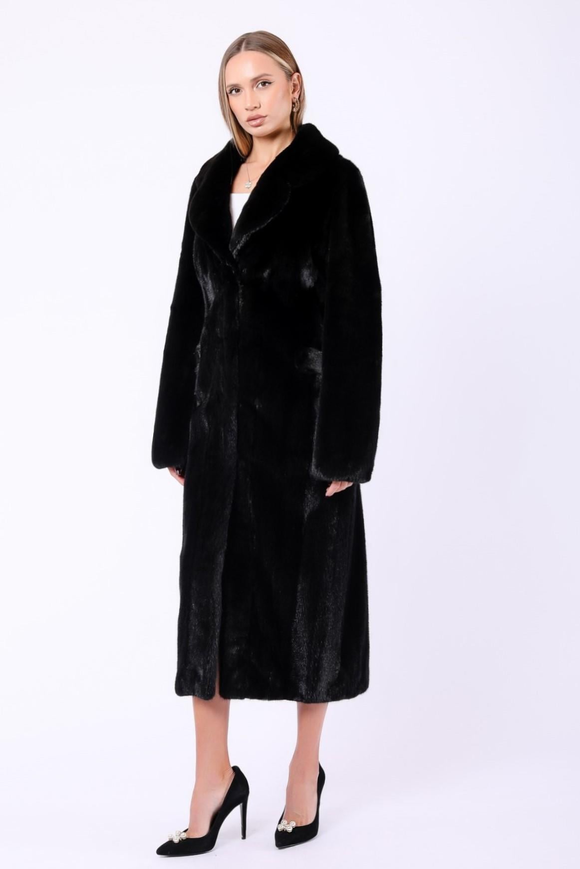 Manteau en vison noir, LC Leather Club