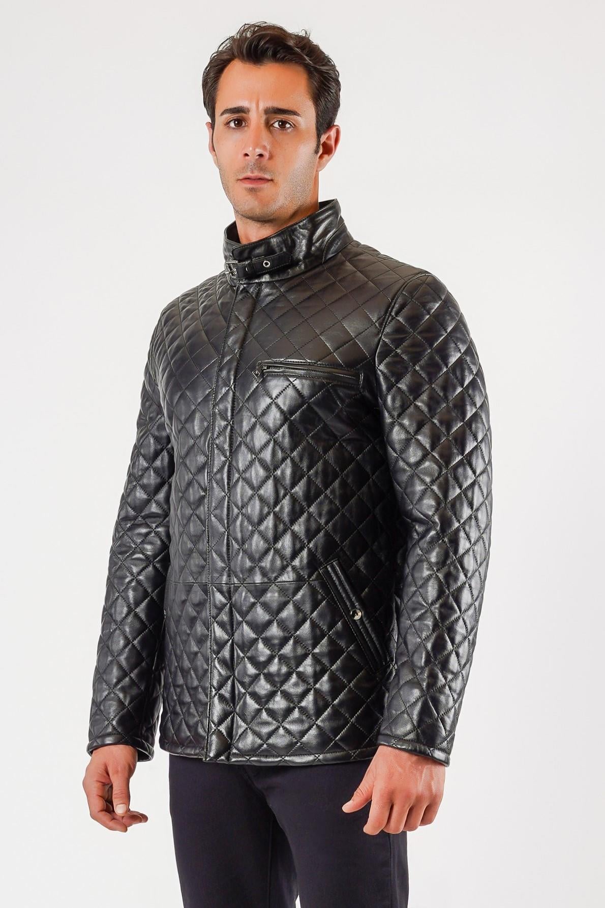 Veste en cuir noir Premio, LC Leather Club