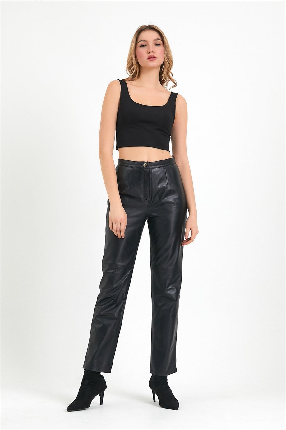 Schwarze Lederhose Regular Fit, LC Leather Club