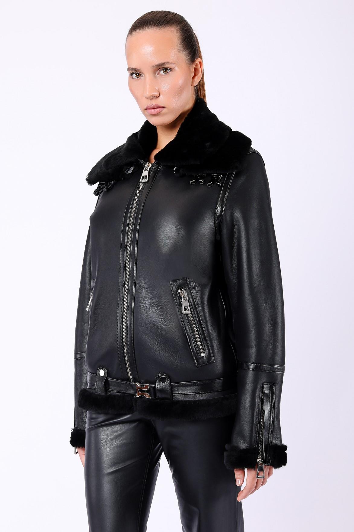 Manteau en fourrure Silky noir, LC Leather Club