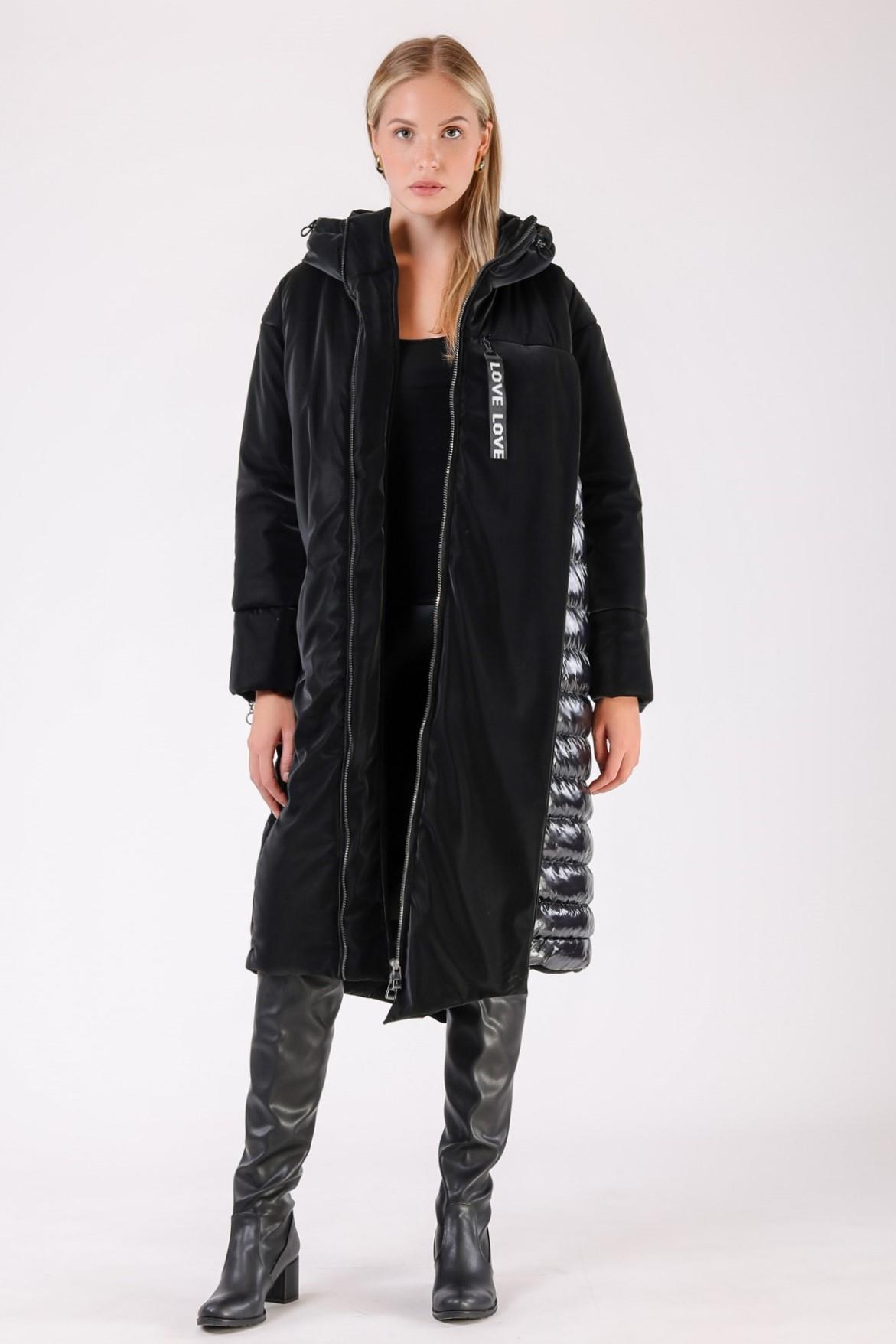 Manteau matelassé noir imperméable, LC Leather Club