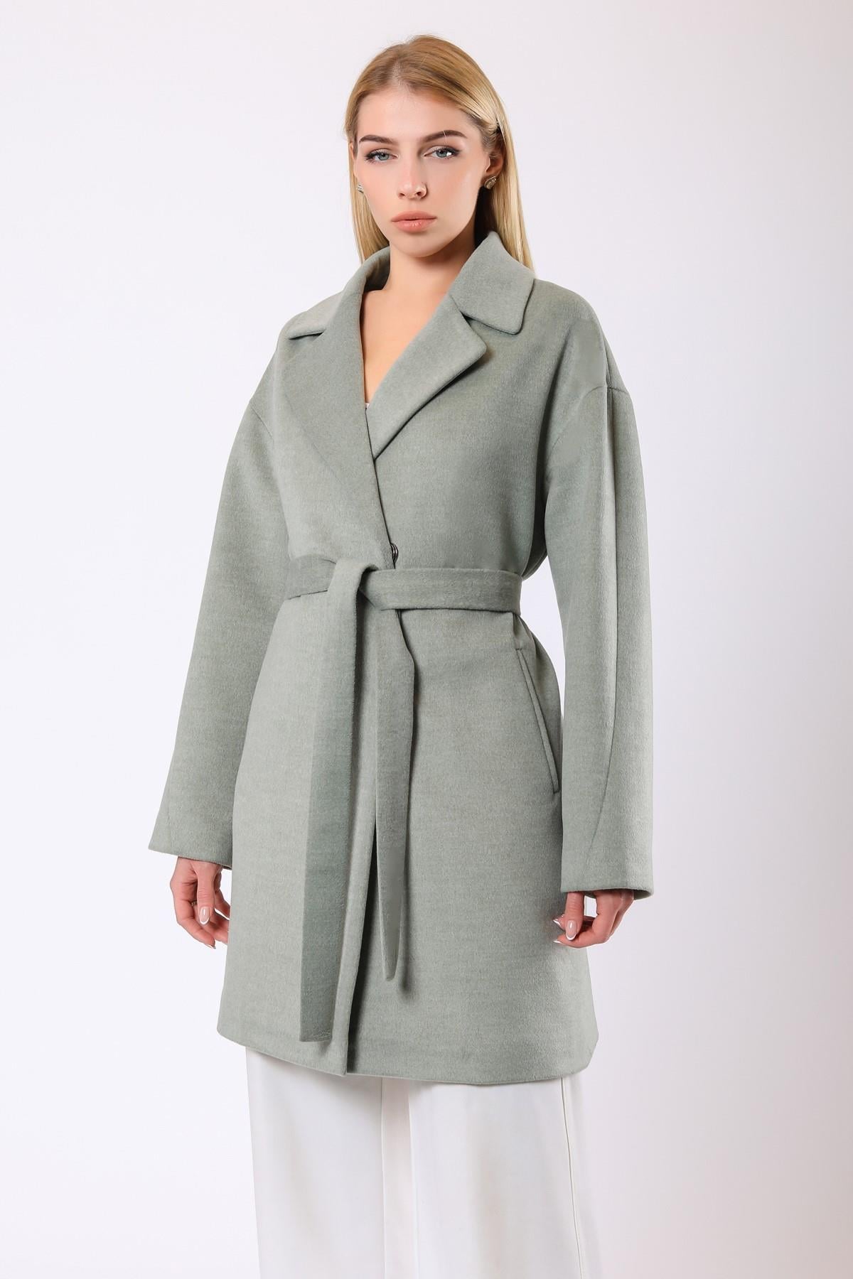 Manteau en cachemire gris froid Laura, LC Leather Club