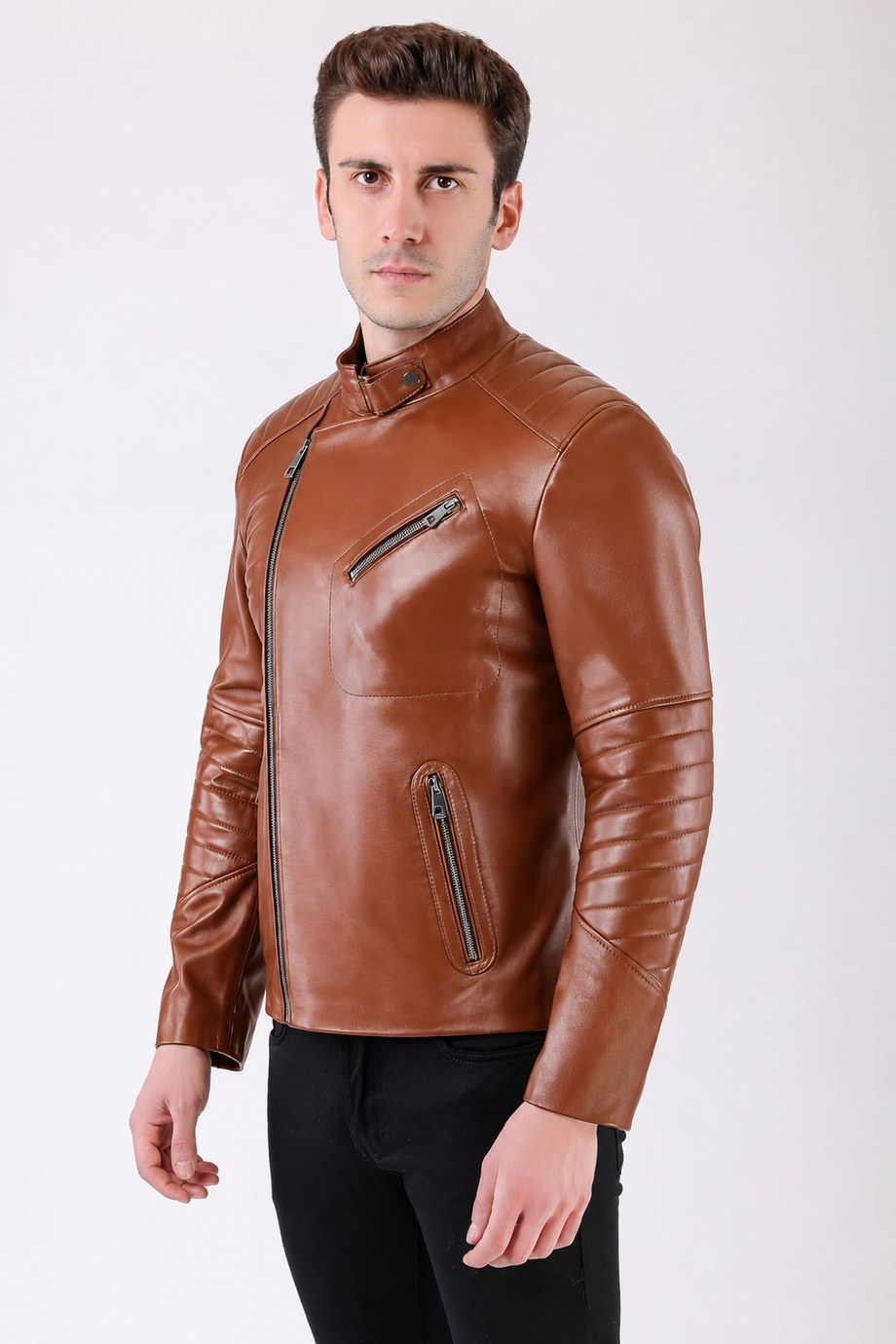 Taba Jake Hakiki Deri Ceket, LC Leather Club