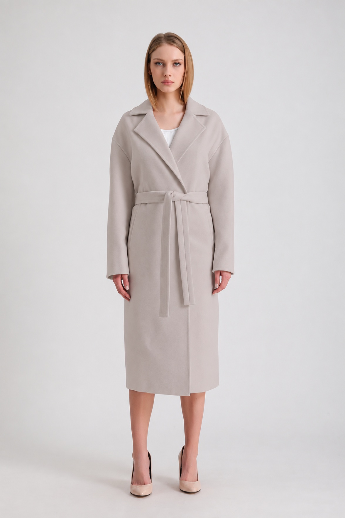 Manteau en cachemire color pierre, LC Leather Club