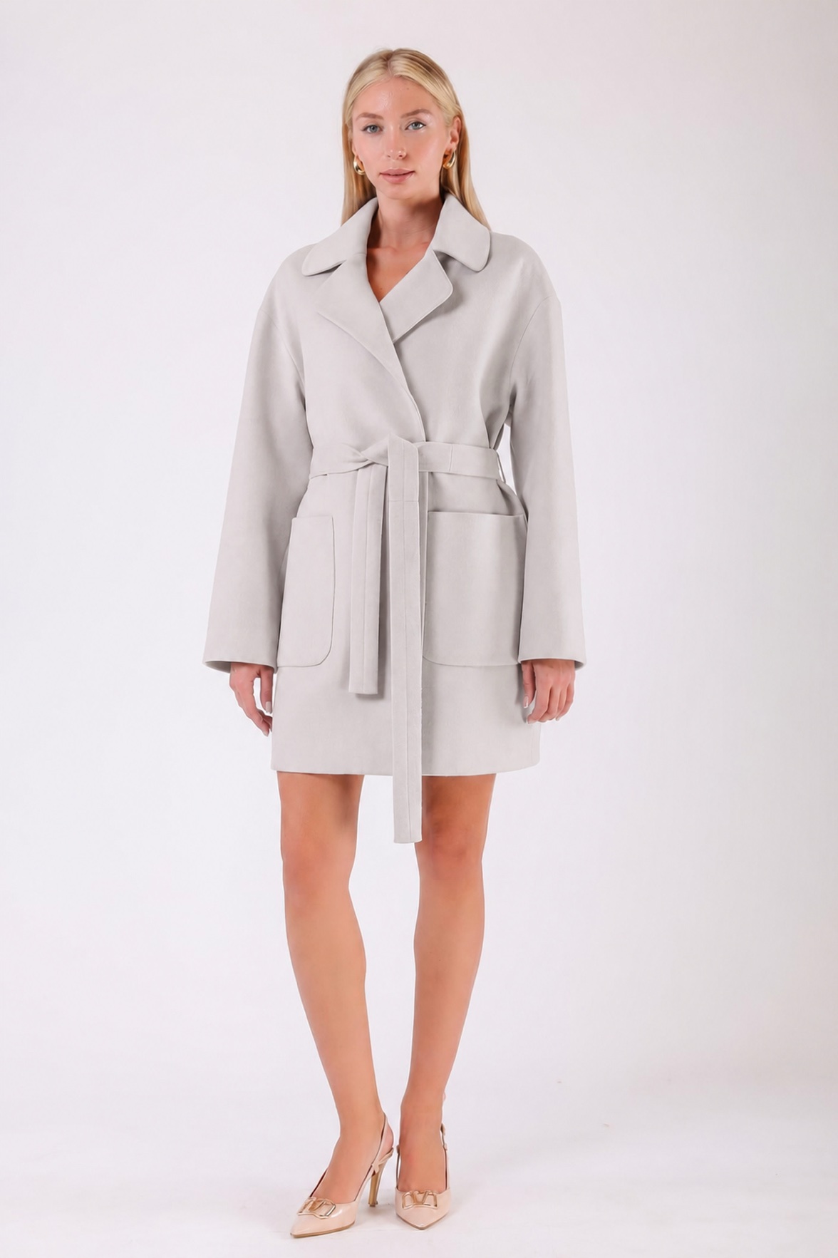 Manteau en cachemire color pierre, LC Leather Club