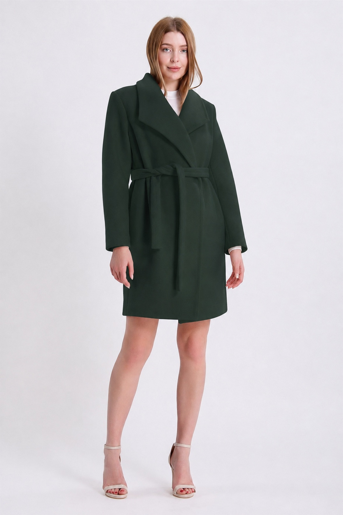 Manteau en cachemire vert, LC Leather Club