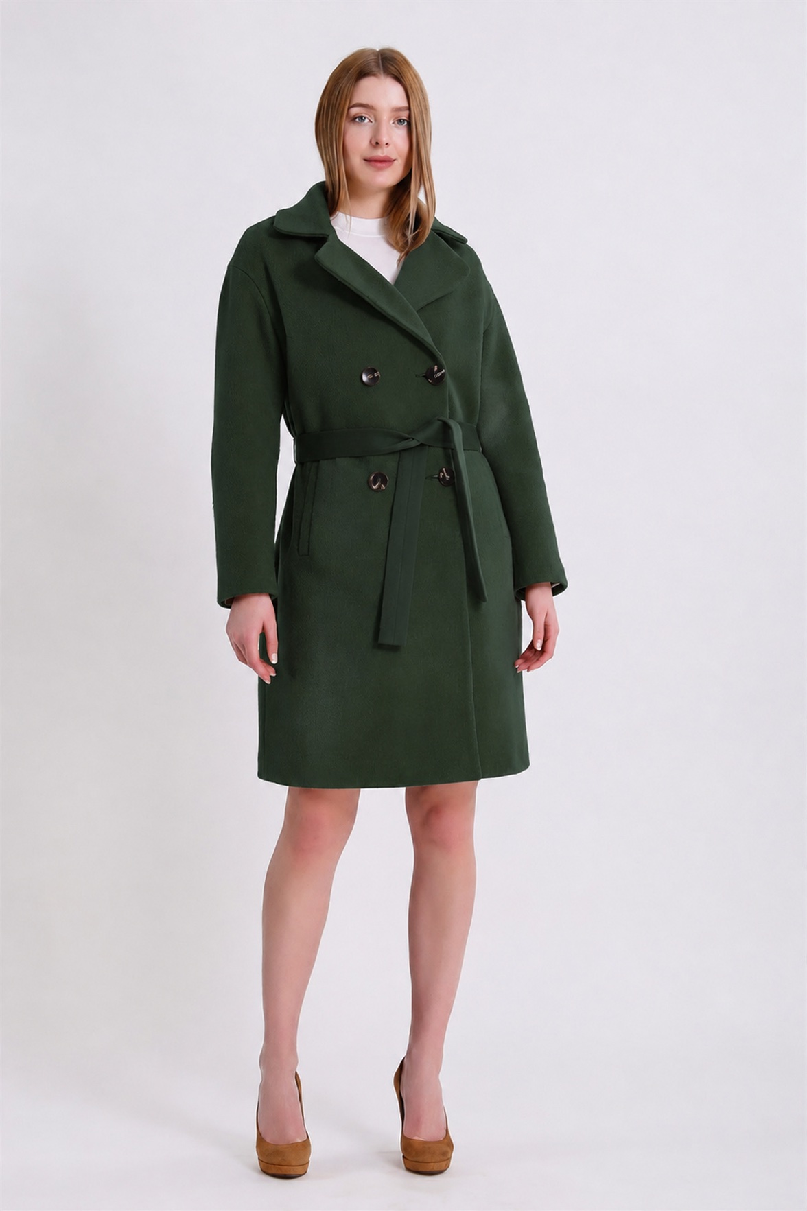 Manteau en cachemire vert, LC Leather Club