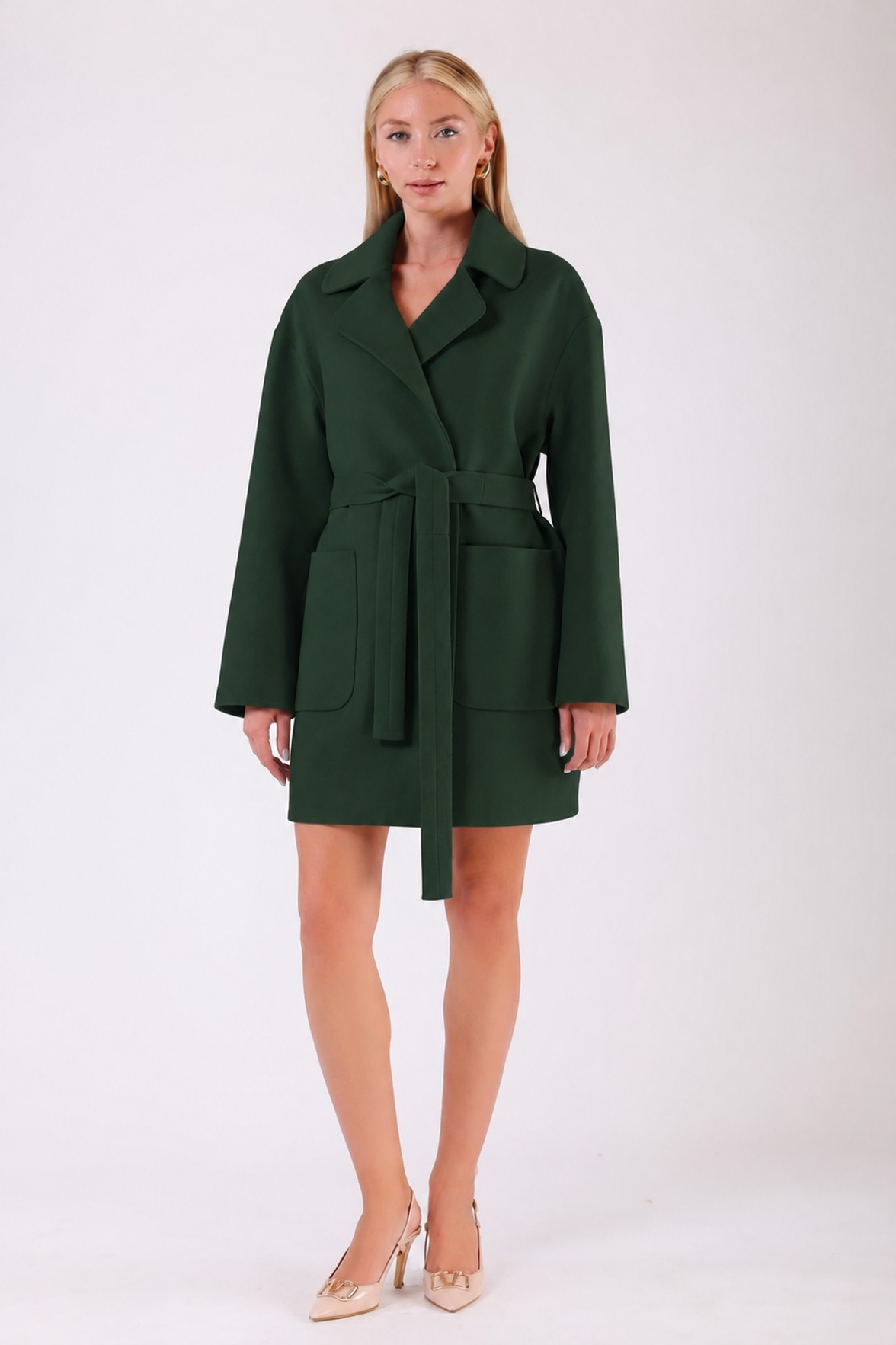 Manteau en cachemire vert, LC Leather Club