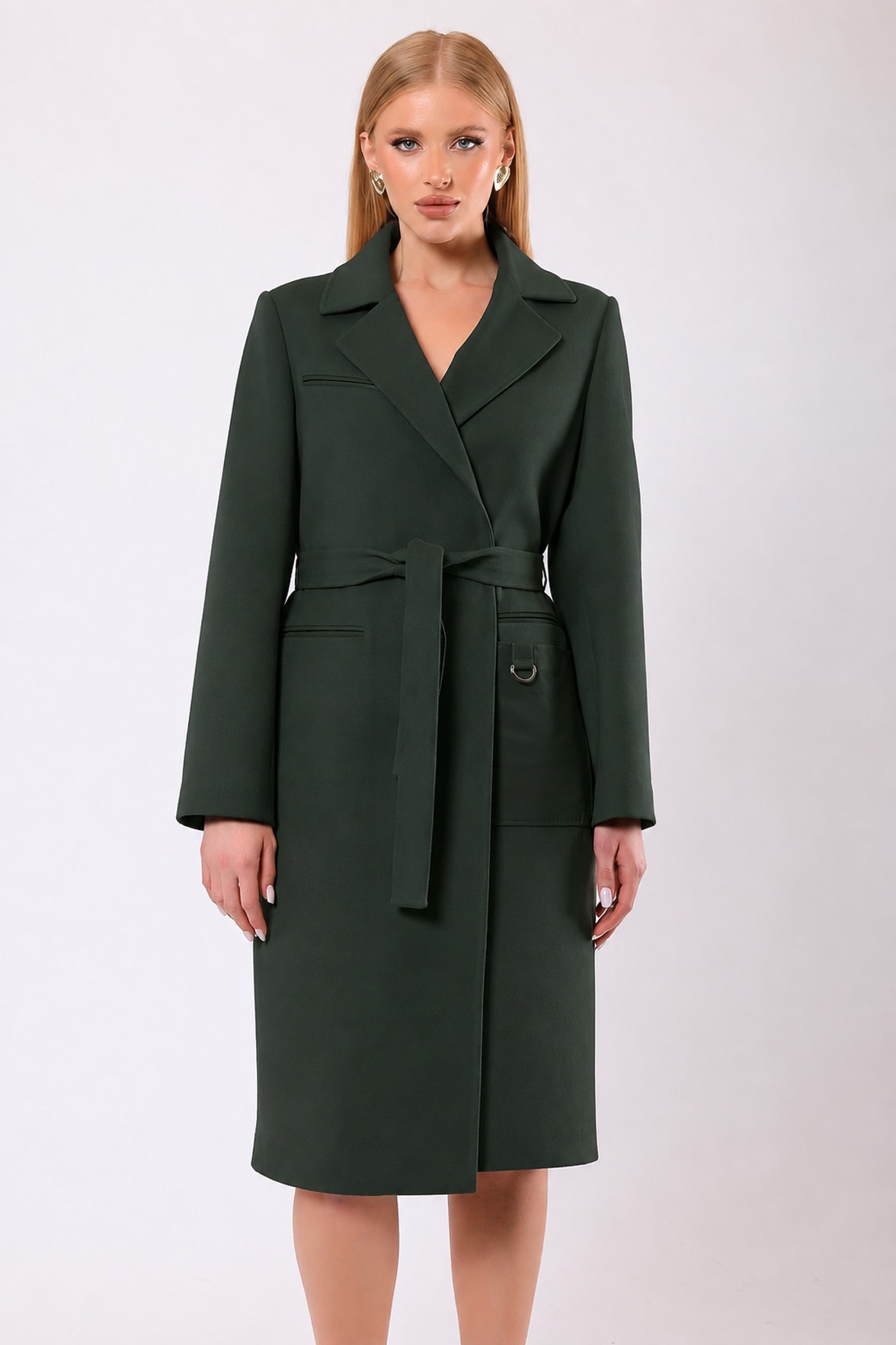 Manteau en cachemire Katherine vert, LC Leather Club