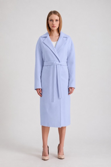 Manteau en cachemire bleu clair