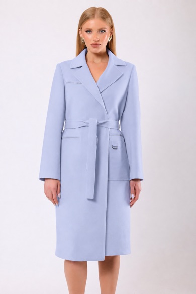 Manteau en cachemire Katherine bleu clair