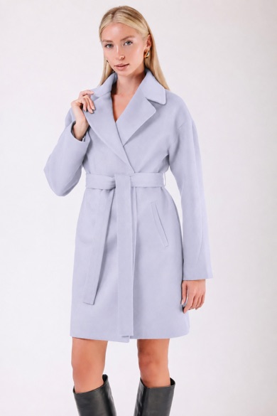 Manteau en cachemire bleu clair coupe oversize