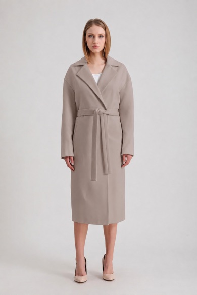 Manteau en cachemire beige
