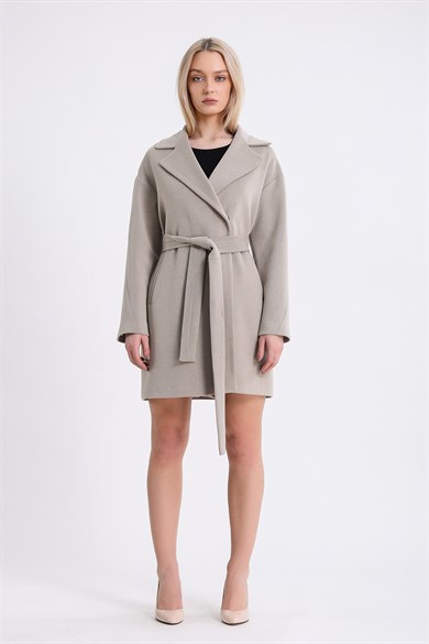 Manteau en cachemire beige