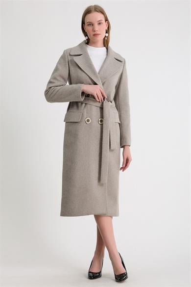 Manteau en cachemire beige